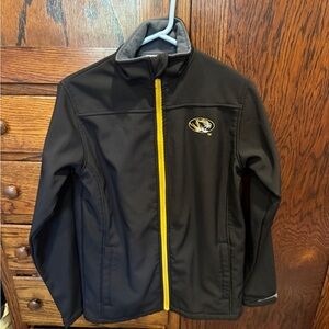 Missouri Tigers Full Zip Softshell Jacket Black Yellow Size S